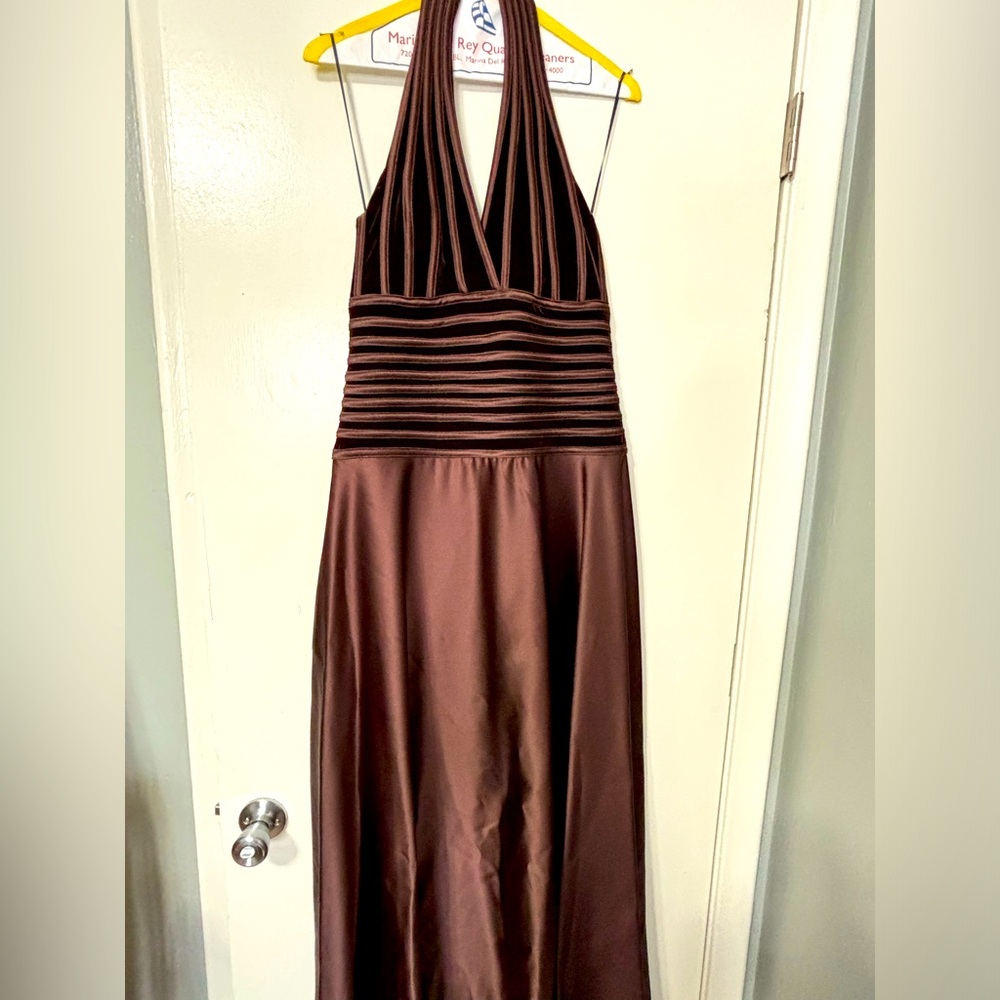 Elegant Brown Backless Dress